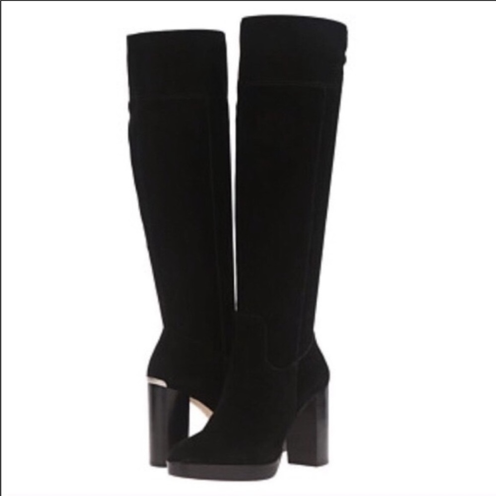 Michael Kors Black Suede Platform Boots